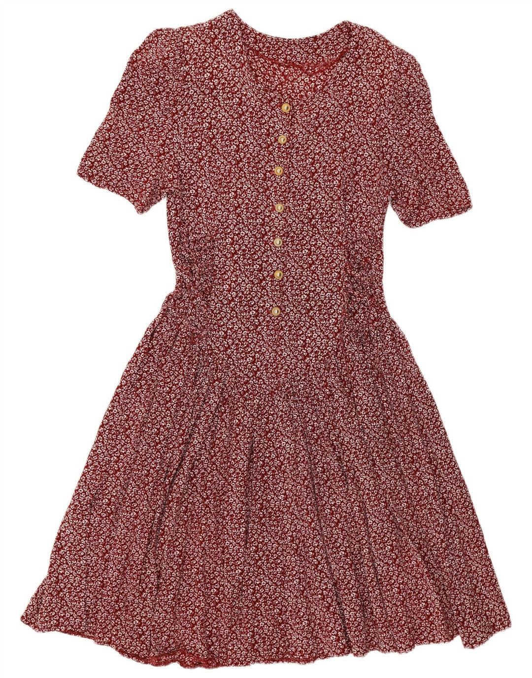 ВИНТАЖНОЕ женское платье в стиле ампир, Великобритания 14, большое бордовое с цветочным принтом