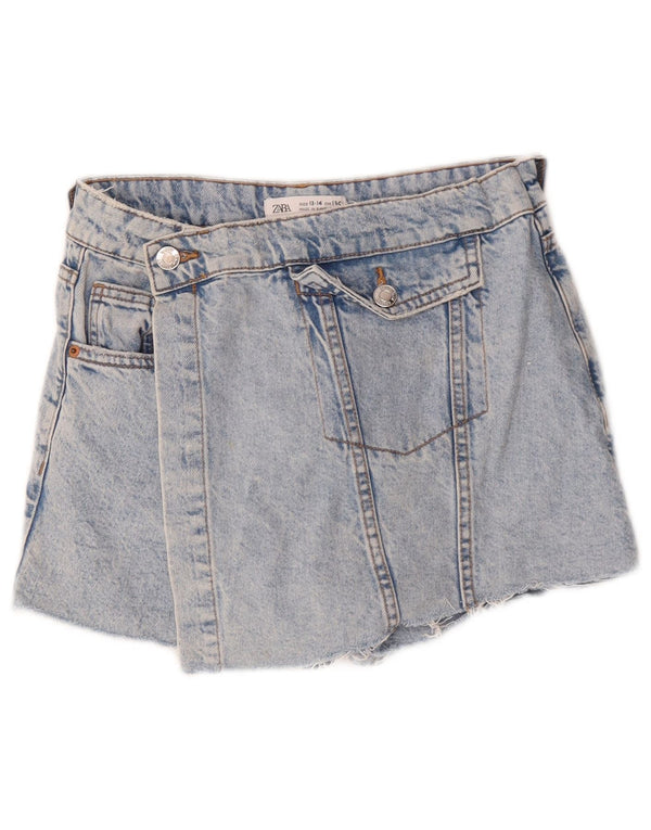 Джинсовые шорты Zara для девочек 13–14 лет, W26, синий хлопок