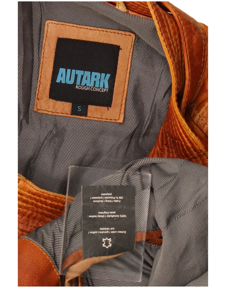 Мужская кожаная куртка AUTARK UK 36 маленькая коричневая кожа