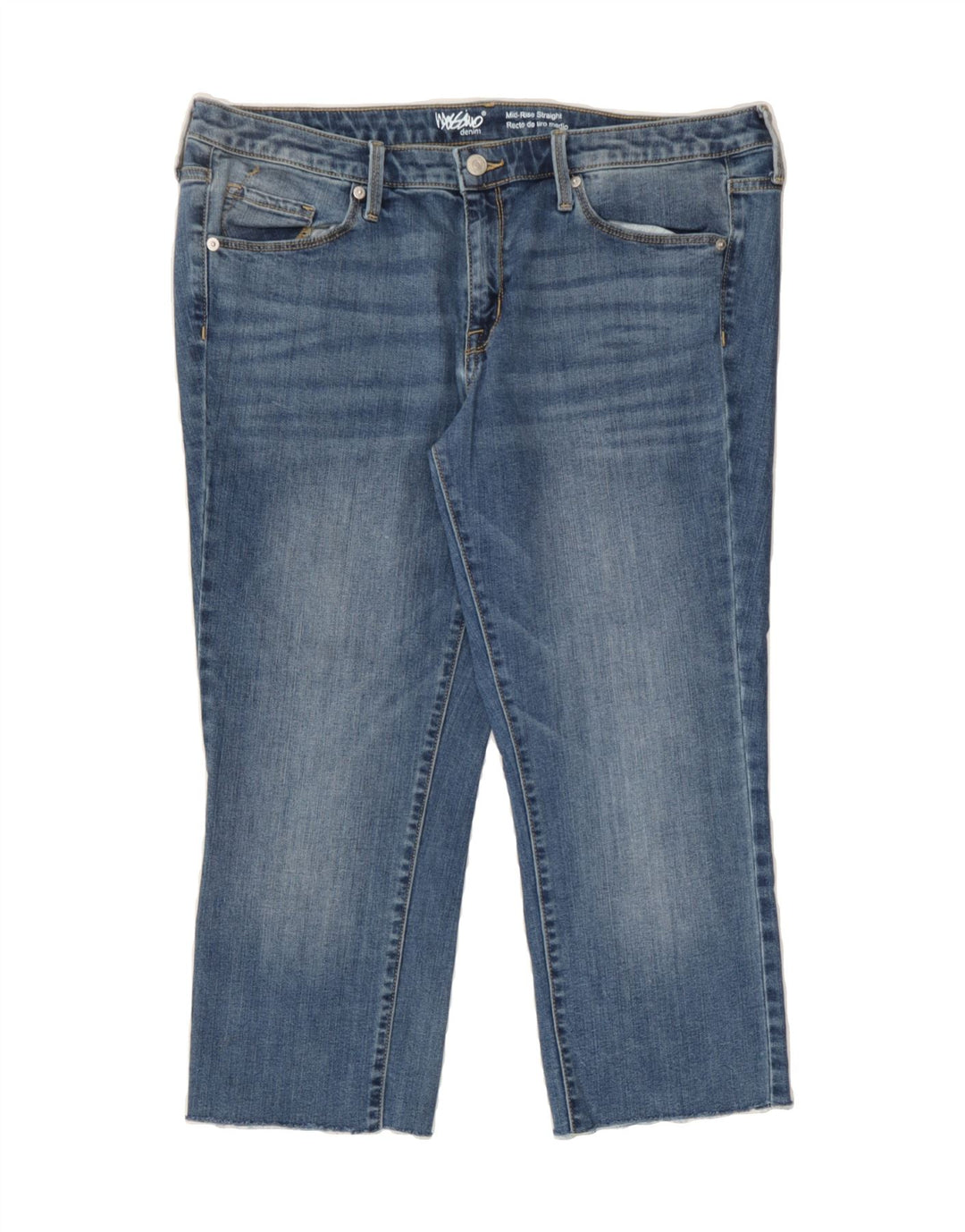 MOSSIMO Womens Mid Rise Straight Cropped Jeans Size 14 Large W32 L23 Blue Vintage Mossimo and Second-Hand Mossimo from Messina Hembry 