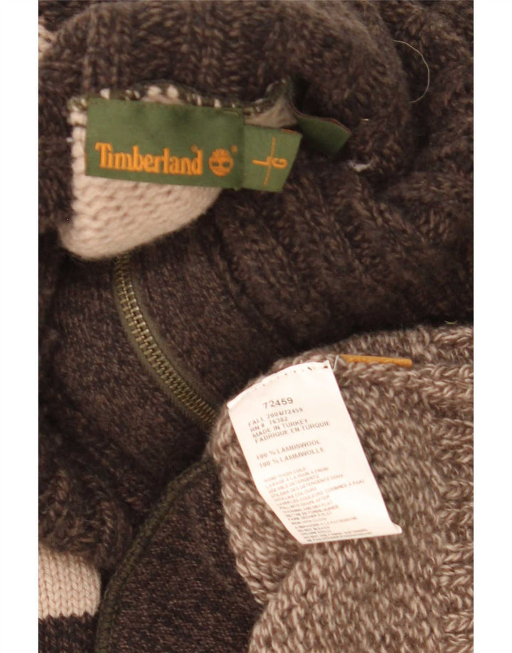 Мужской кардиган Timberland, большой коричневый цветной блок из овечьей шерсти