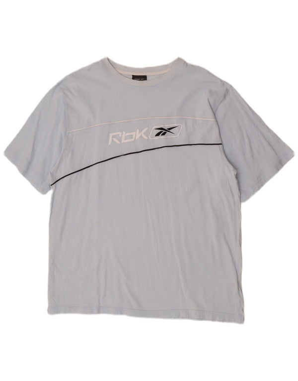 Мужская футболка с рисунком Reebok, 2XL, синяя, хлопок