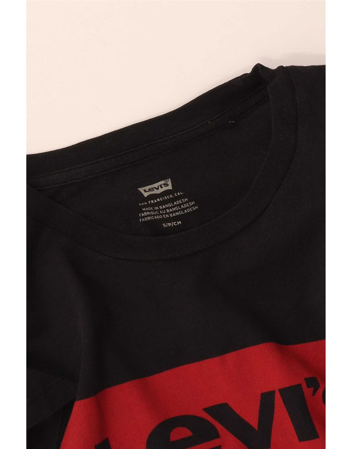 Мужская футболка с рисунком Levi's, маленькая, черная