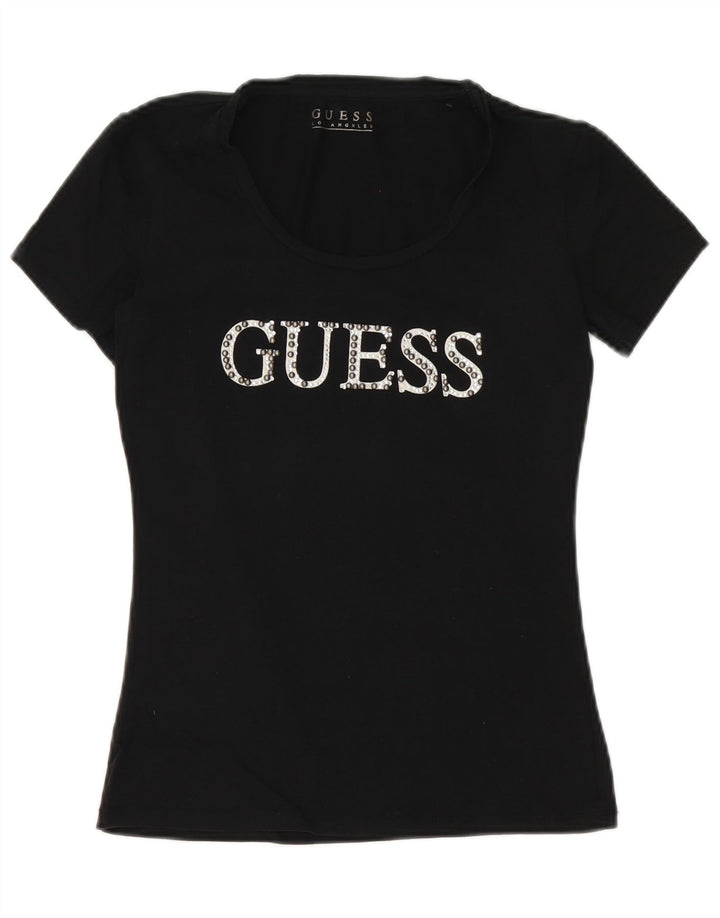 Женская футболка с рисунком Guess Top UK 10, маленькая черная