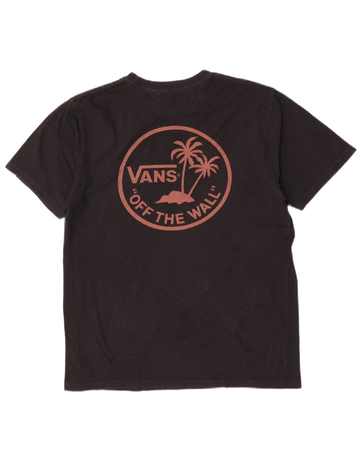 Мужская футболка с рисунком Vans, хлопковый топ среднего размера, черный