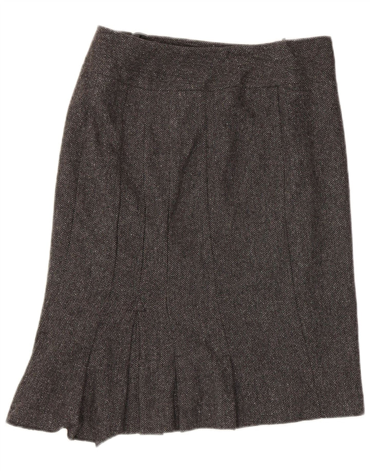 Benetton Женская асимметричная юбка IT 40 Small W30 Серая в елочку