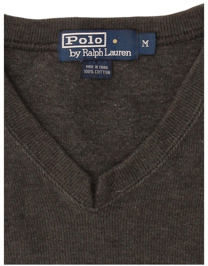 POLO RALPH LAUREN Mens Top Long Sleeve Medium Grey Cotton