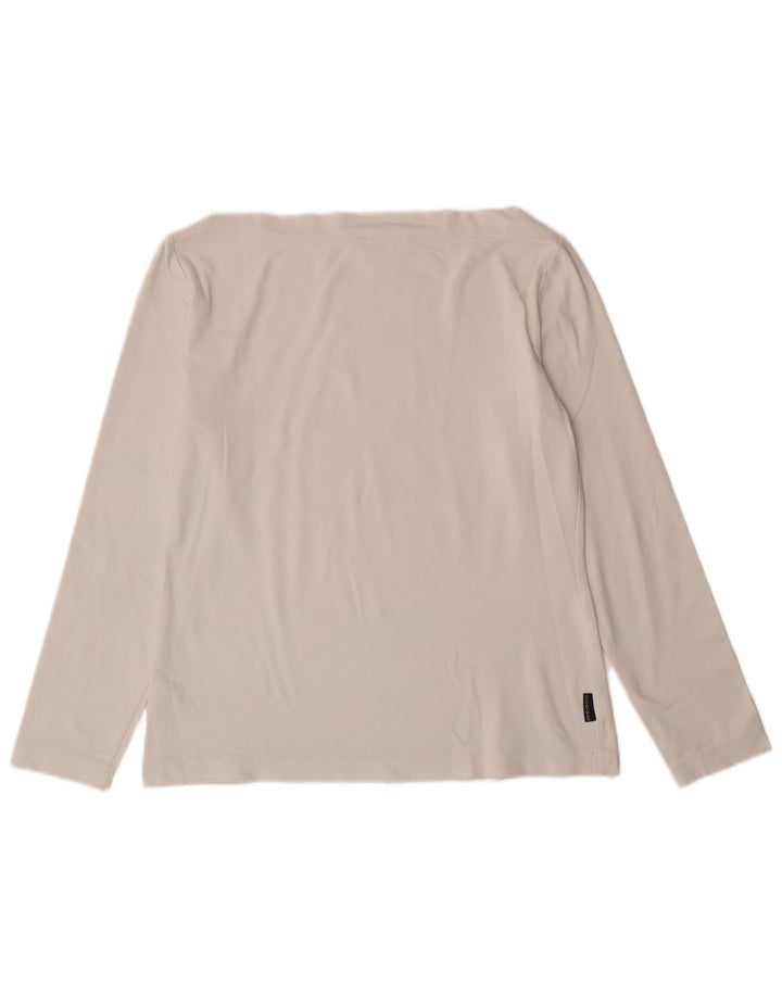 Женский укороченный топ Sportmax с длинным рукавом UK 12, средний белый полиамид