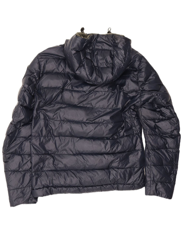 Мужская утепленная куртка с капюшоном Blauer UK 40, большая, темно-синяя, полиамид