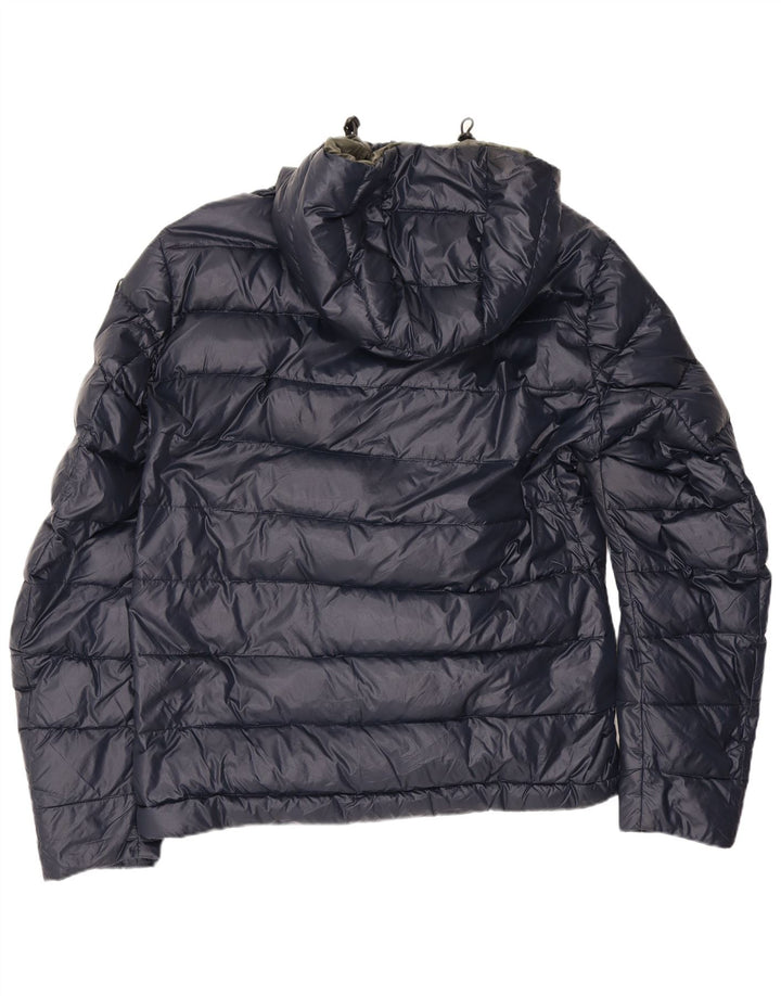 Мужская утепленная куртка с капюшоном Blauer UK 40, большая, темно-синяя, полиамид