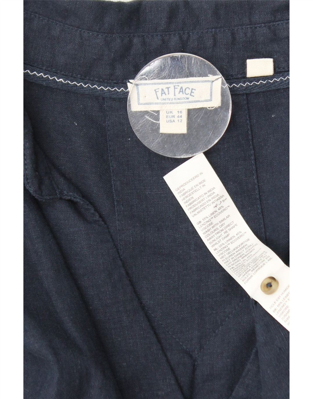 Женский пуловер большого размера FAT FACE UK 16, темно-синий, льняной, большой размер