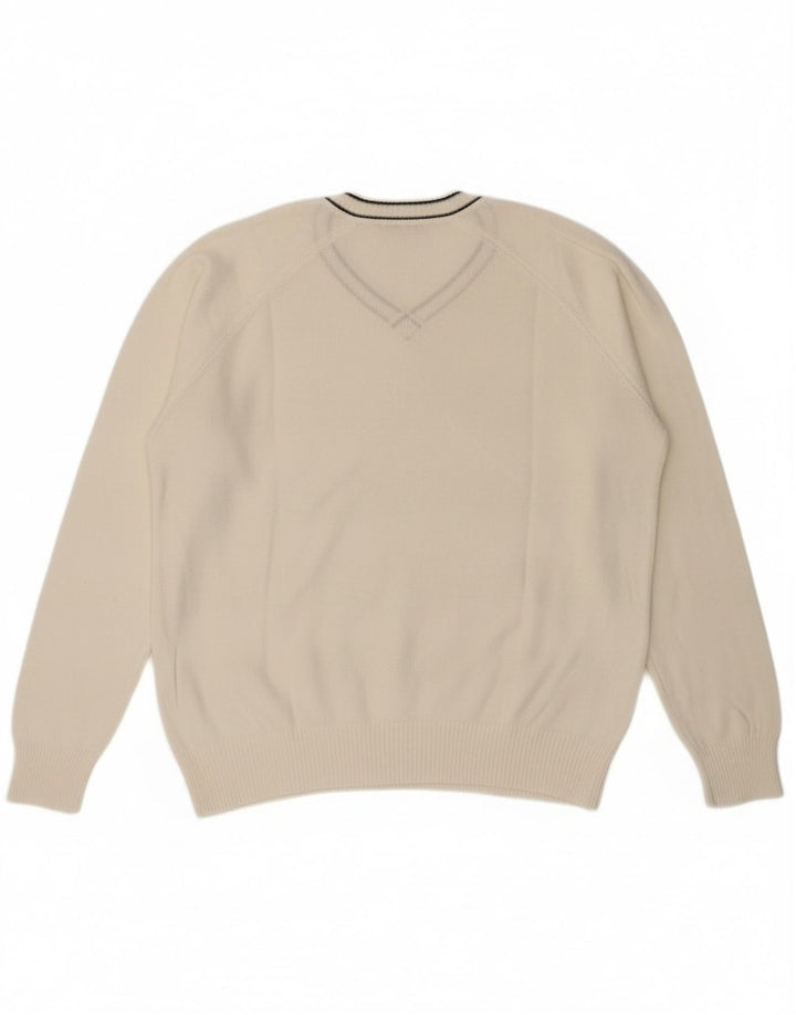 Мужской джемпер с v-образным вырезом Zara XL, белый