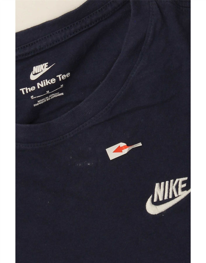 Мужская футболка Nike среднего размера, темно-синяя, хлопковая