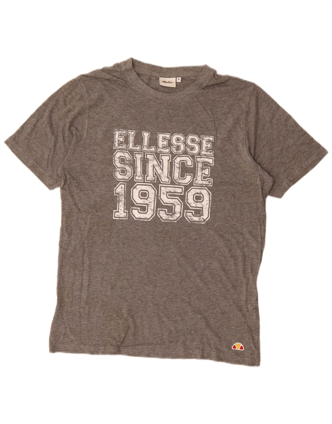 Мужская футболка Ellesse с рисунком, хлопковый топ среднего серого цвета с крапинками