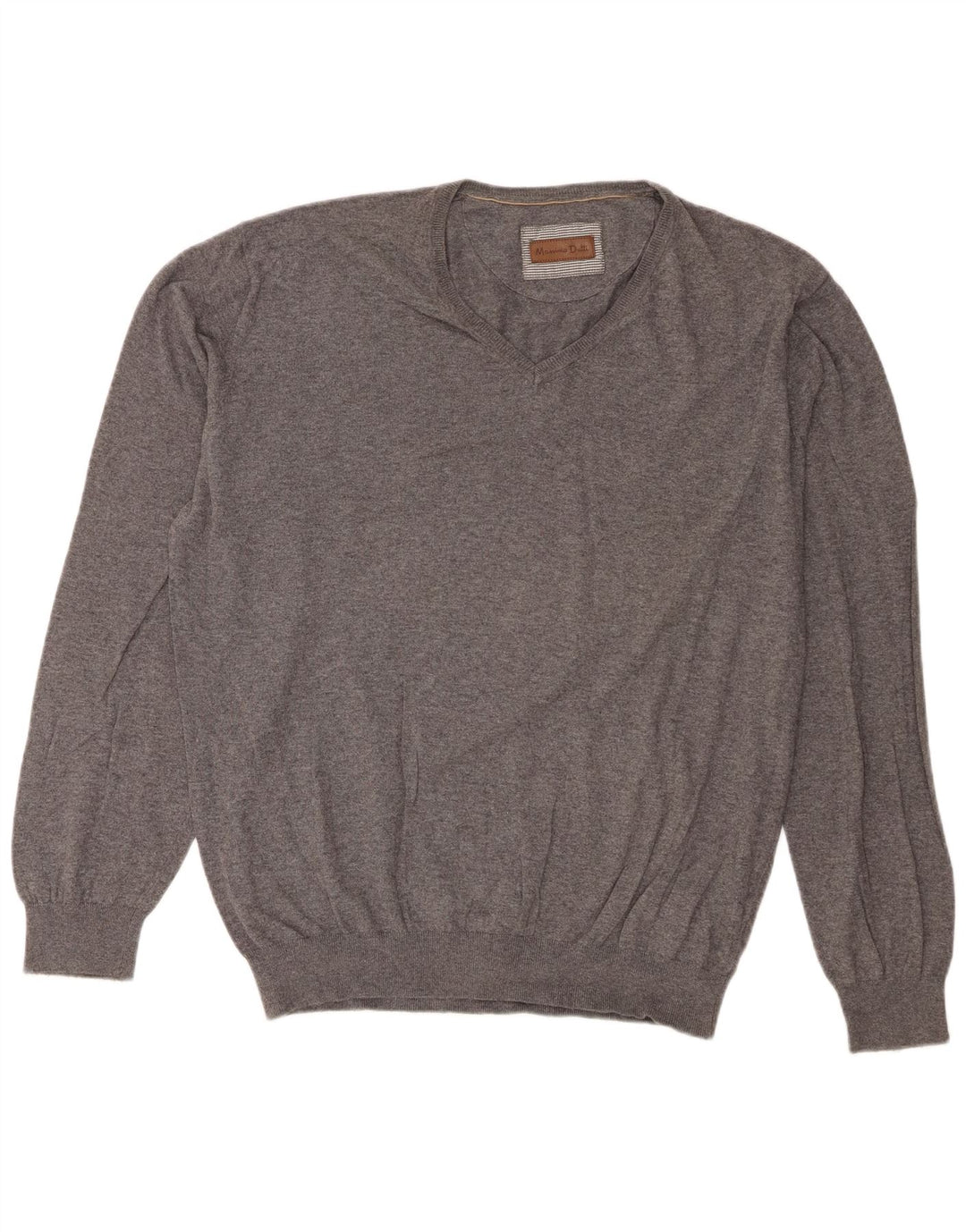 Мужской свитер Massimo Dutti Regular Fit с v-образным вырезом 2XL, серый