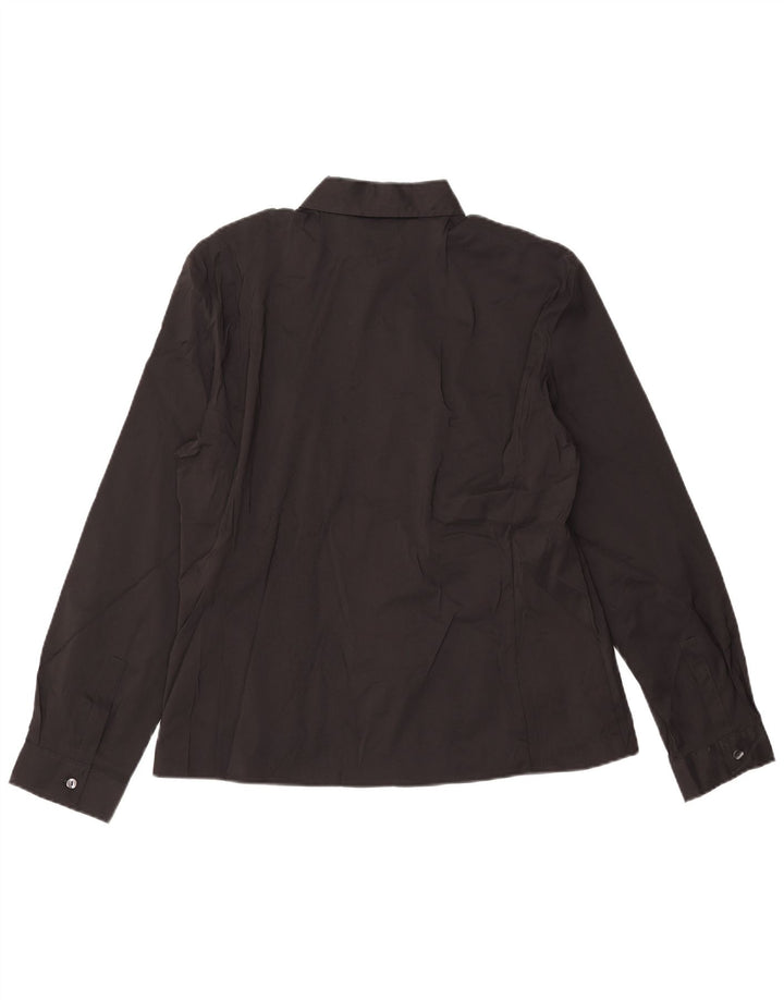 Женская рубашка Lacoste, размер 44, большая, черная, хлопковая