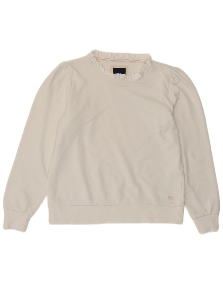 Женский свитер-свитшот CREW CLOTHING UK 12, средний размер, белый хлопок, белый
