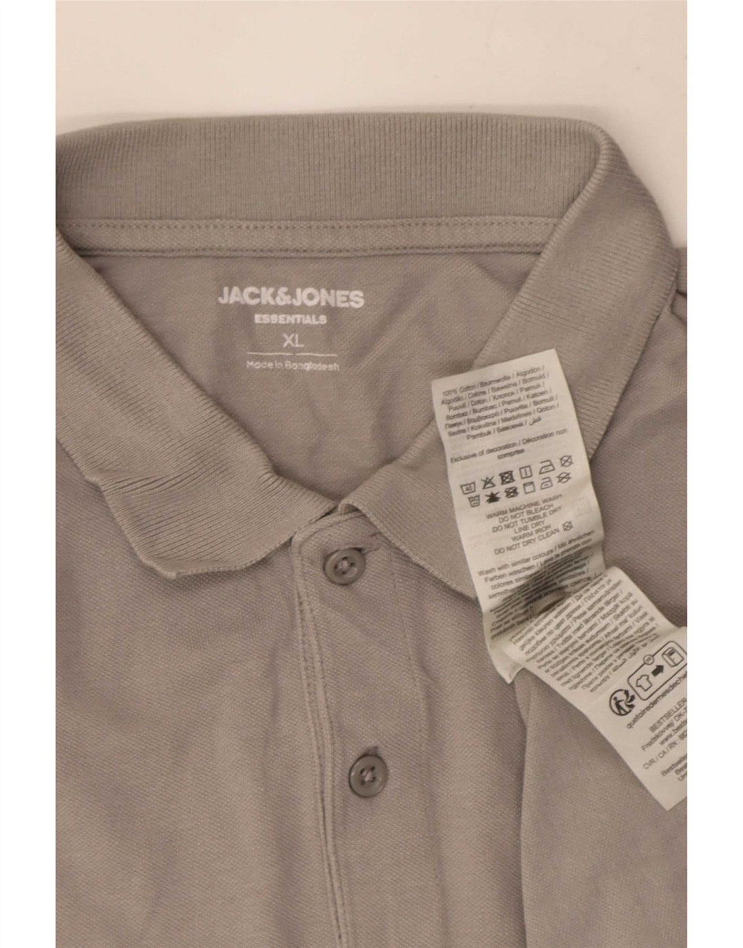 Мужская рубашка-поло Jack & Jones XL, серая, хлопок