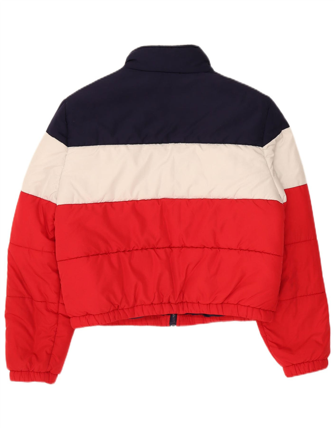 Женская укороченная стеганая куртка Fila UK 16, большая разноцветная с цветными блоками