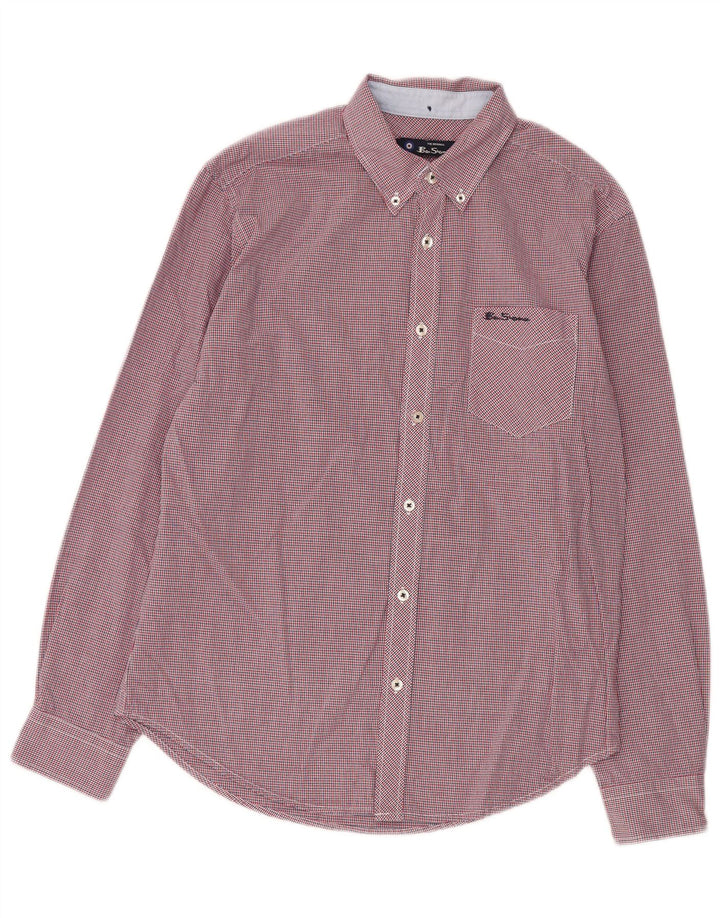 Мужская рубашка Ben Sherman из хлопка среднего красного цвета в клетку