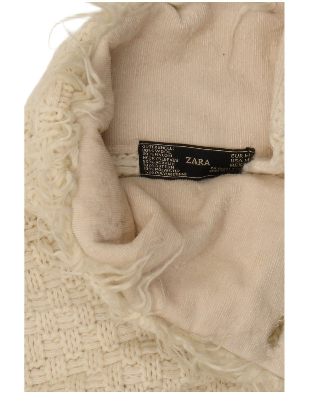 Женский удлиненный кардиган Zara UK 12, средний цвет из белой шерсти