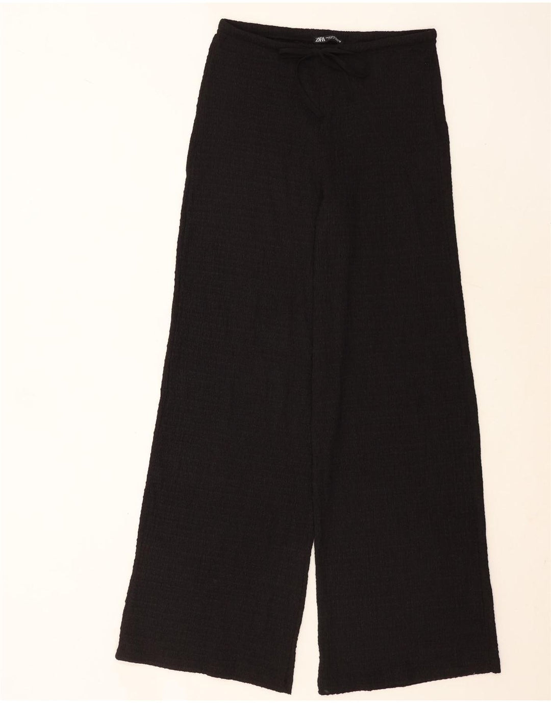 Женские повседневные широкие брюки Zara Medium W28 L31, черные, полиэстер