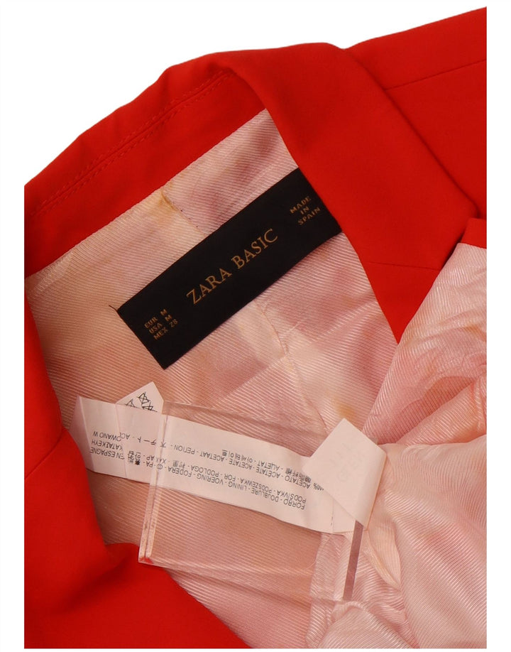 Женский пиджак на 1 пуговице Zara UK 38, средний красный ацетат