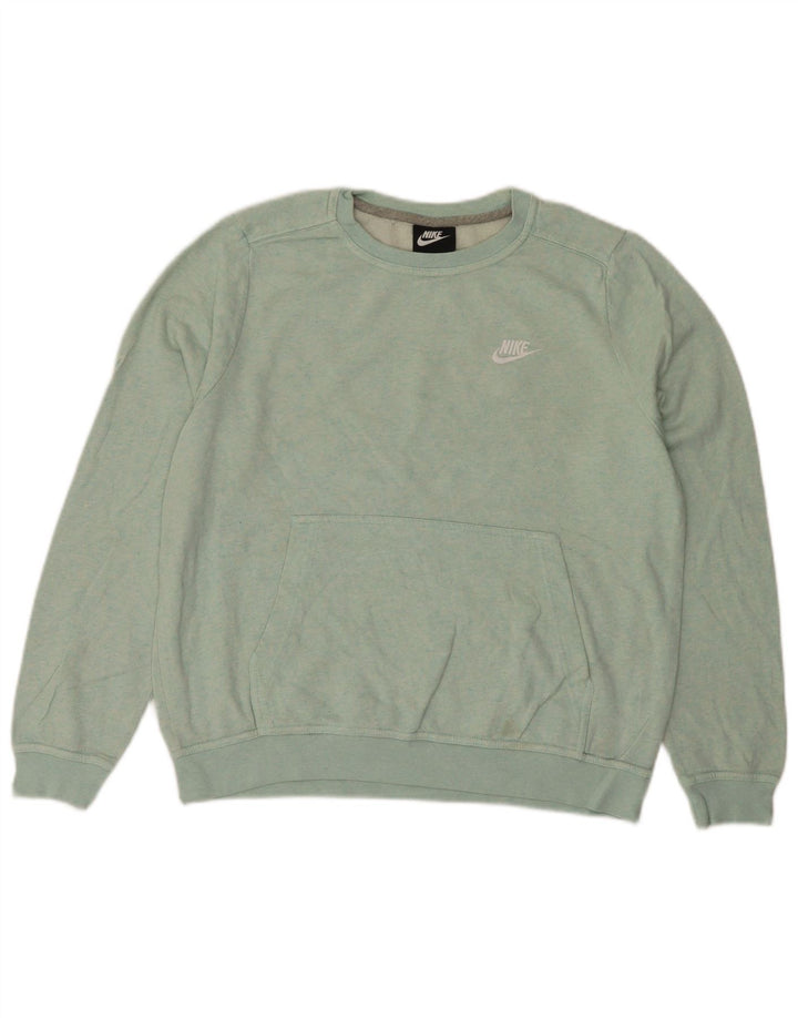 Женский свитер NIKE UK 14, хлопковый средний синий цвет