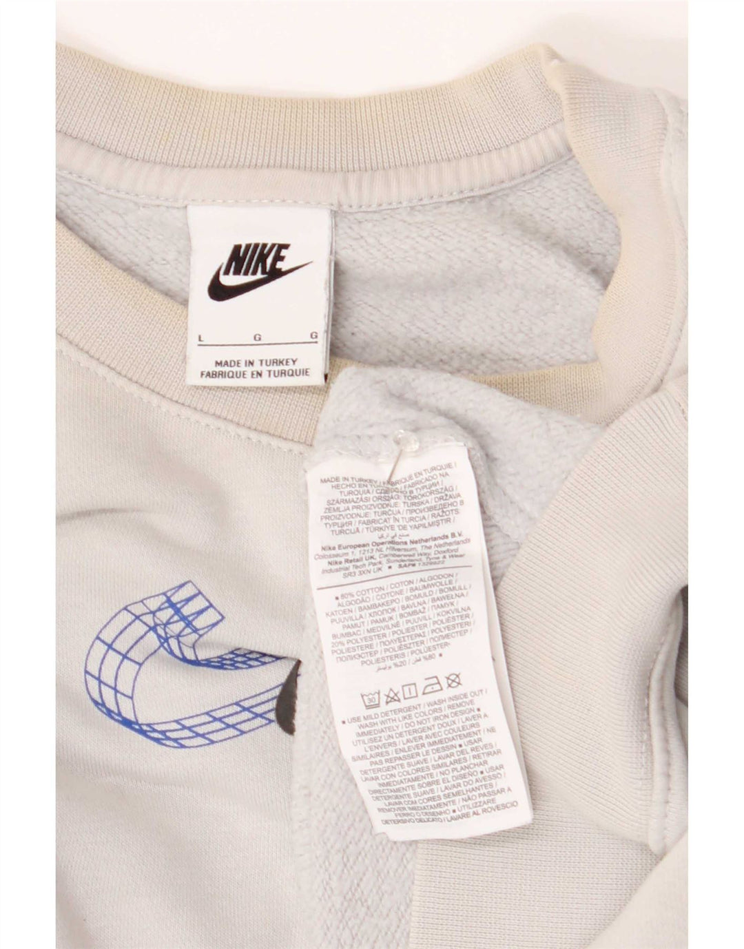 Мужской свитер с рисунком Nike, большой белый хлопковый джемпер