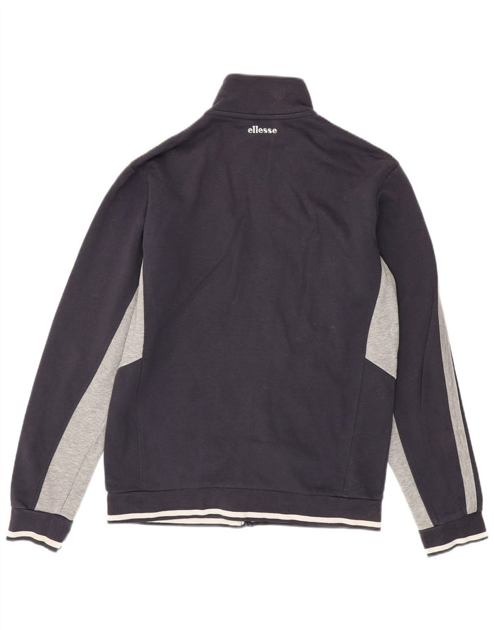 Мужской спортивный костюм Ellesse с графическим рисунком, верхняя куртка XL, темно-синий, хлопок с цветными блоками