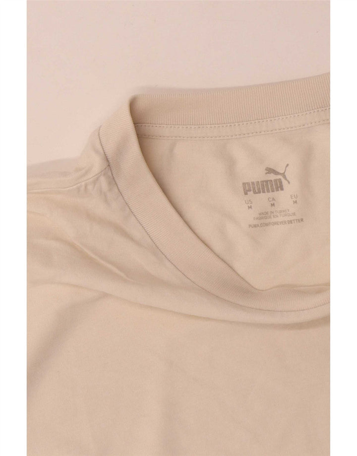 Мужская футболка Puma из хлопка белого цвета среднего размера