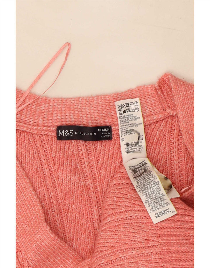 Женский кардиган Marks & Spencer UK 14, полиэстер среднего розового цвета