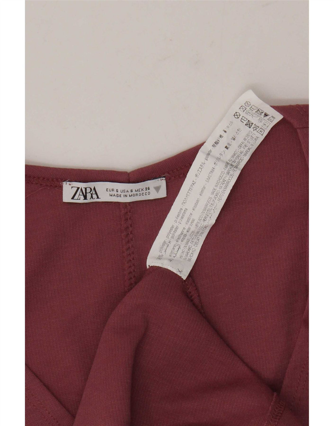 Женское облегающее платье Zara UK 8, маленькое розовое полиэстер