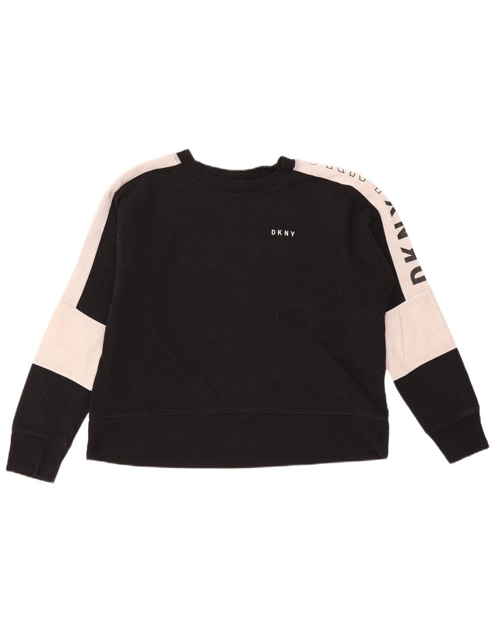 Женский джемпер с рисунком Dkny UK 14, средний черный, с цветными блоками