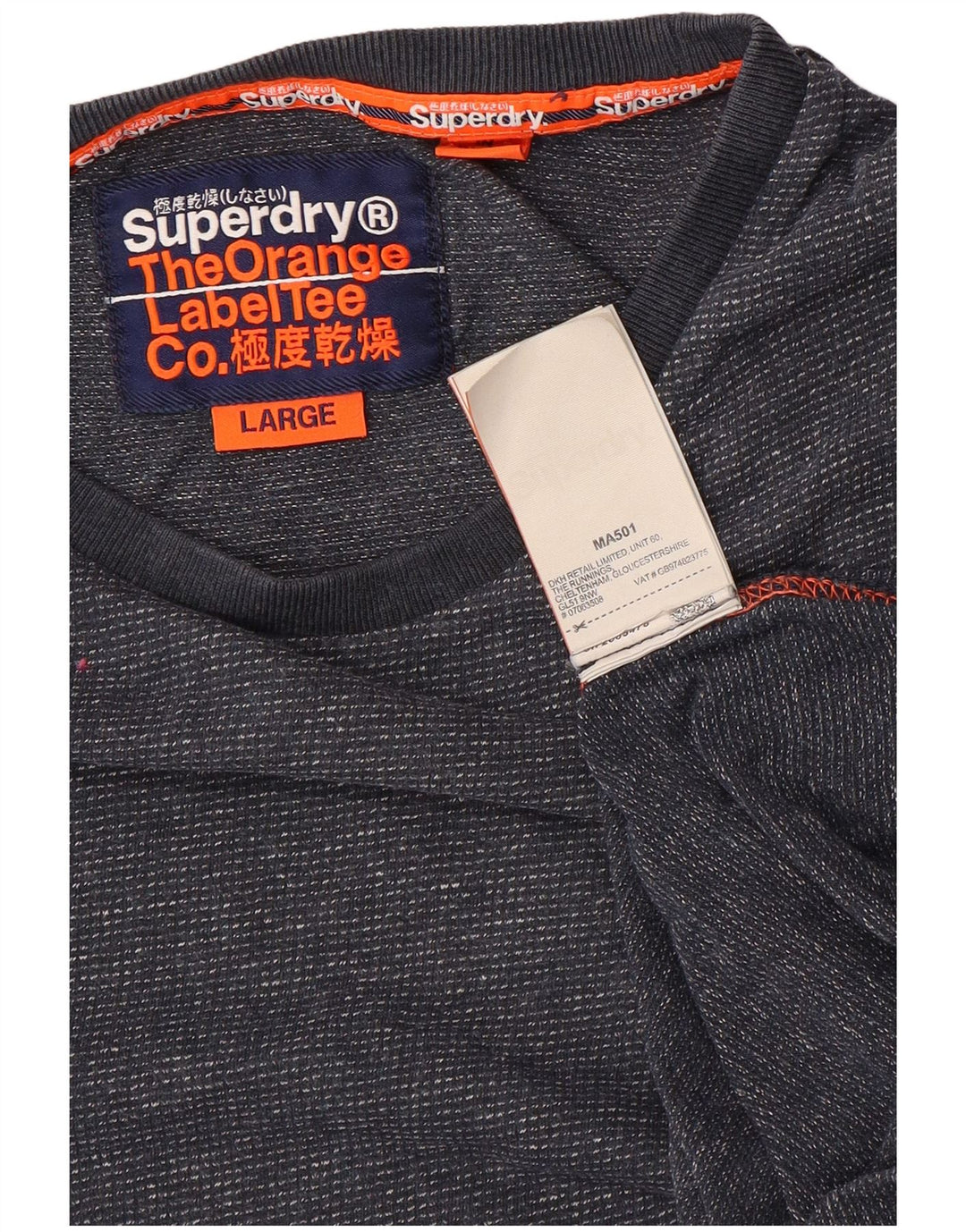 Мужская футболка Superdry, большой темно-синий хлопок