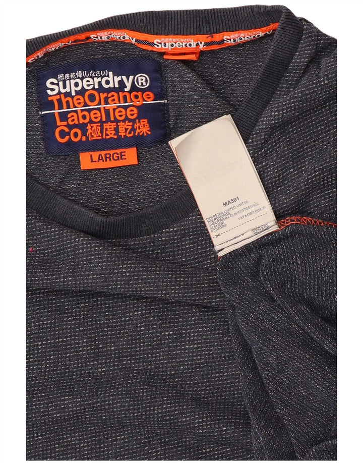 Мужская футболка Superdry, большой темно-синий хлопок