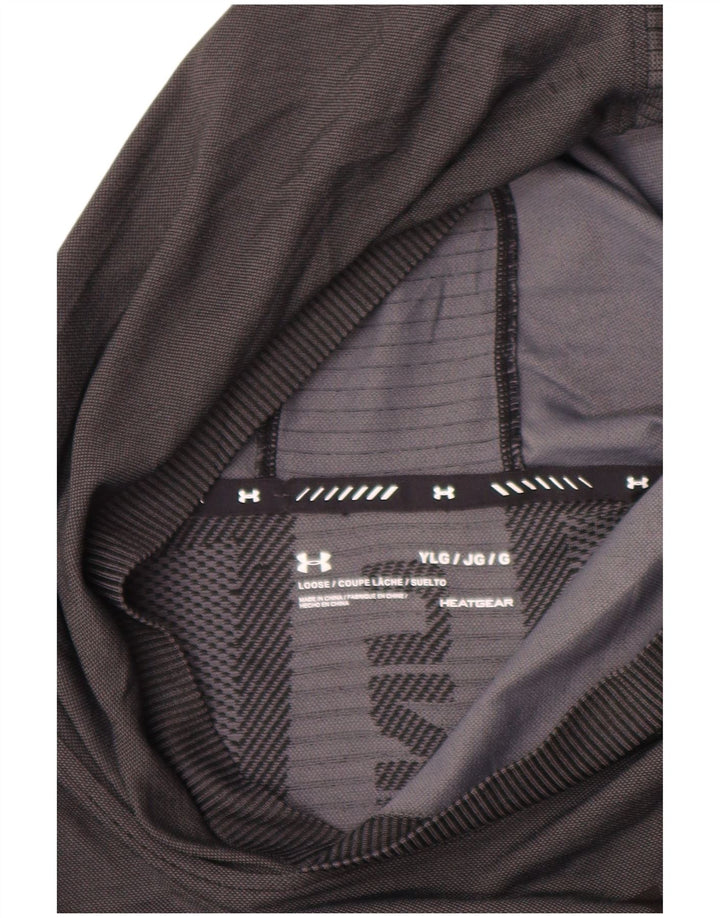 Топ с рисунком Under Armour для мальчиков с длинными рукавами, 11–12 лет, в большую серую полоску