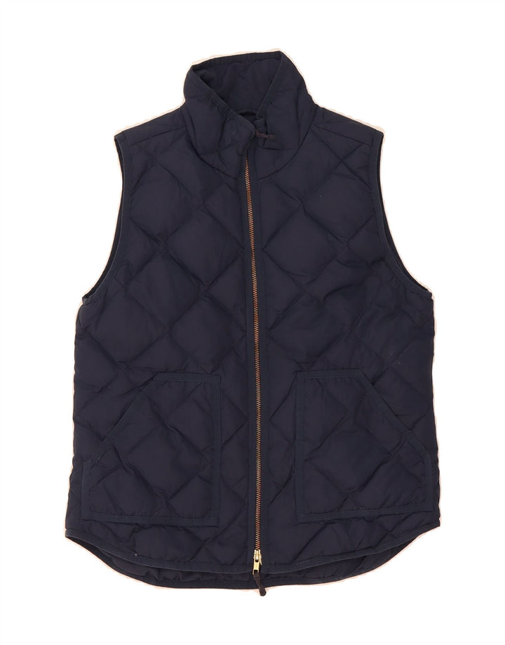 J. CREW Womens Quilted Gilet UK 10 Small Navy Blue Polyester Vintage J. Crew and Second-Hand J. Crew from Messina Hembry 