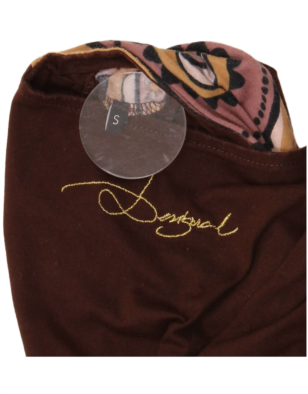 Женское асимметричное платье-туника DESIGUAL UK 10, маленькое коричневое цветочное платье