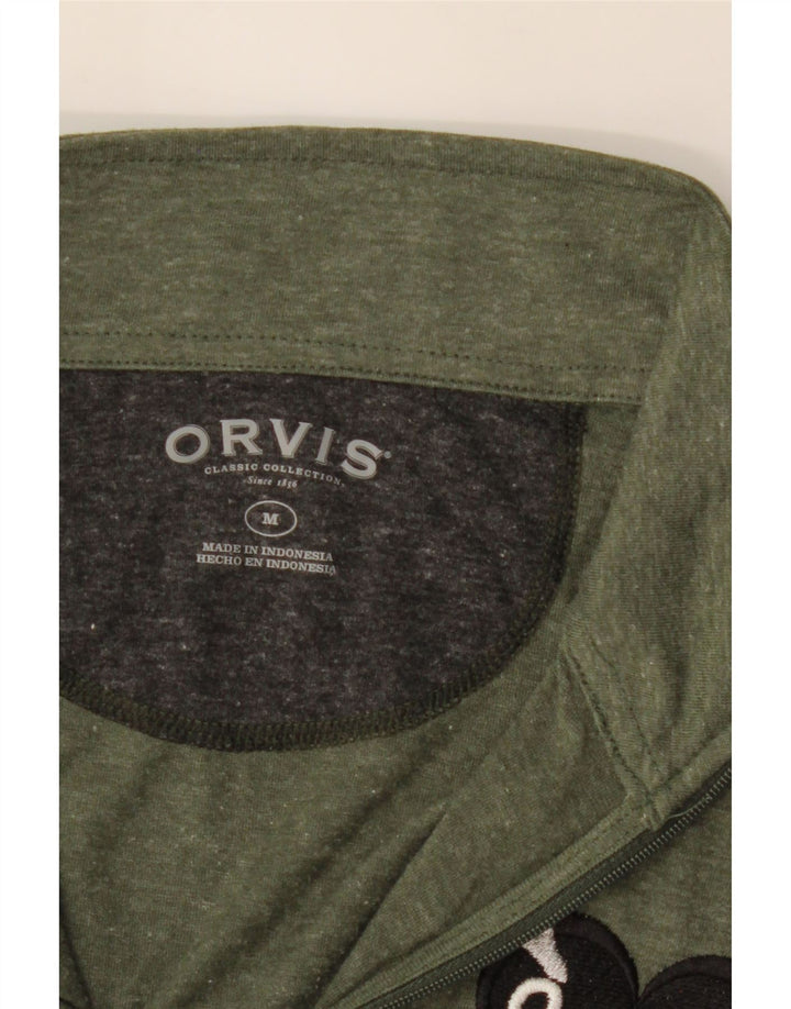 ORVIS Mens Zip Neck Pullover Tracksuit Top Medium Green Polyester Vintage Orvis and Second-Hand Orvis from Messina Hembry 