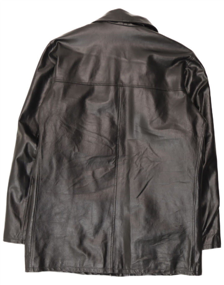 Винтажная мужская кожаная куртка IT 52 XL Черная кожа