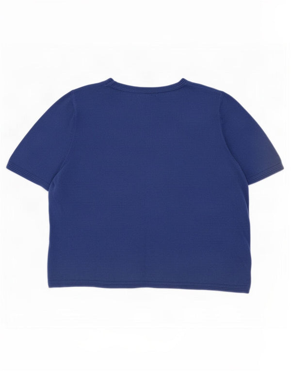 Женская классическая футболка Marks & Spencer Top UK 18 XL, синяя акрил