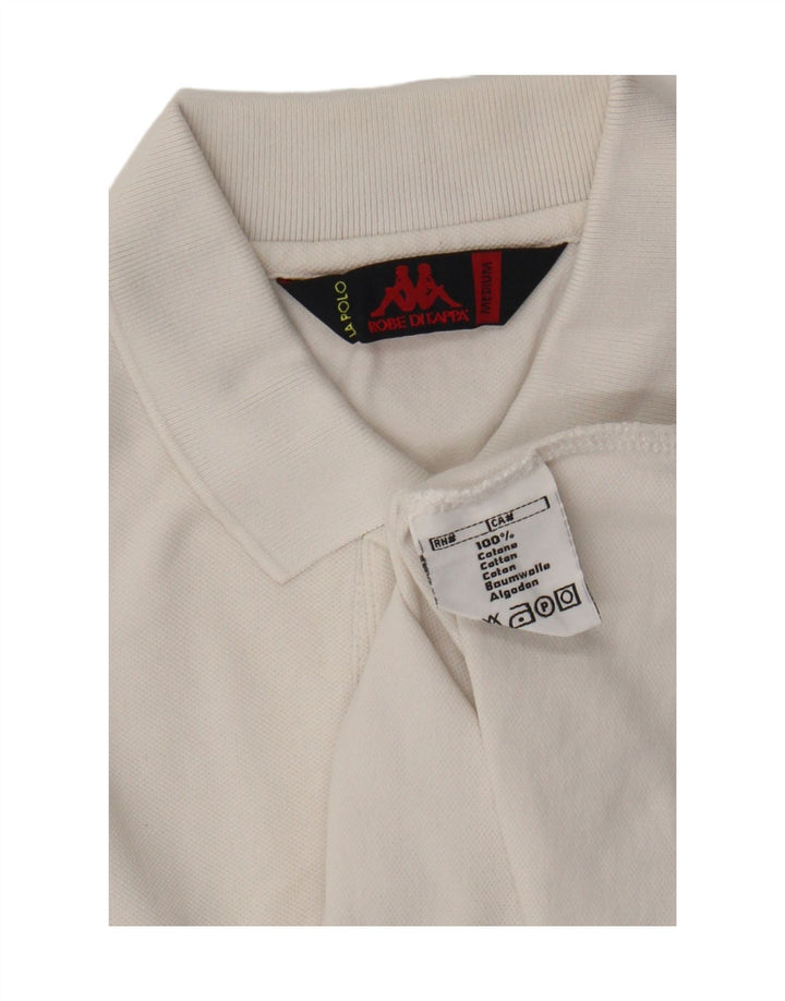 ROBE DI KAPPA Mens Polo Shirt Medium Off White Cotton Vintage Robe Di Kappa and Second-Hand Robe Di Kappa from Messina Hembry 