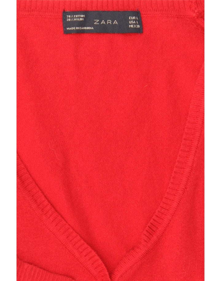 Женский кардиган Zara UK 14, большой красный