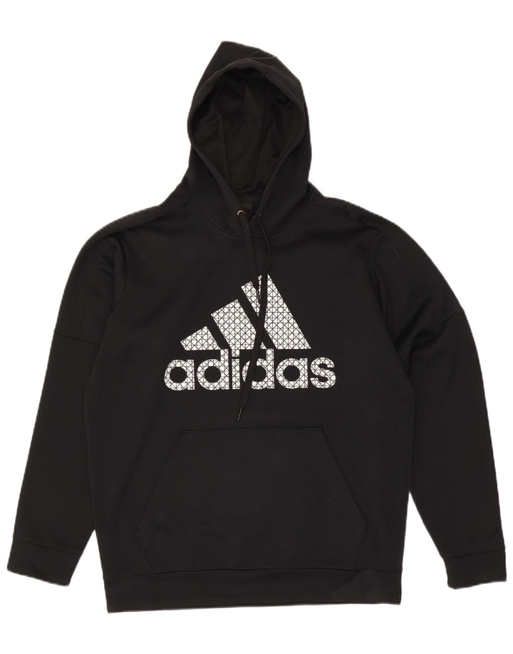 Мужской джемпер с капюшоном Adidas Climawarm, большой черный из полиэстера