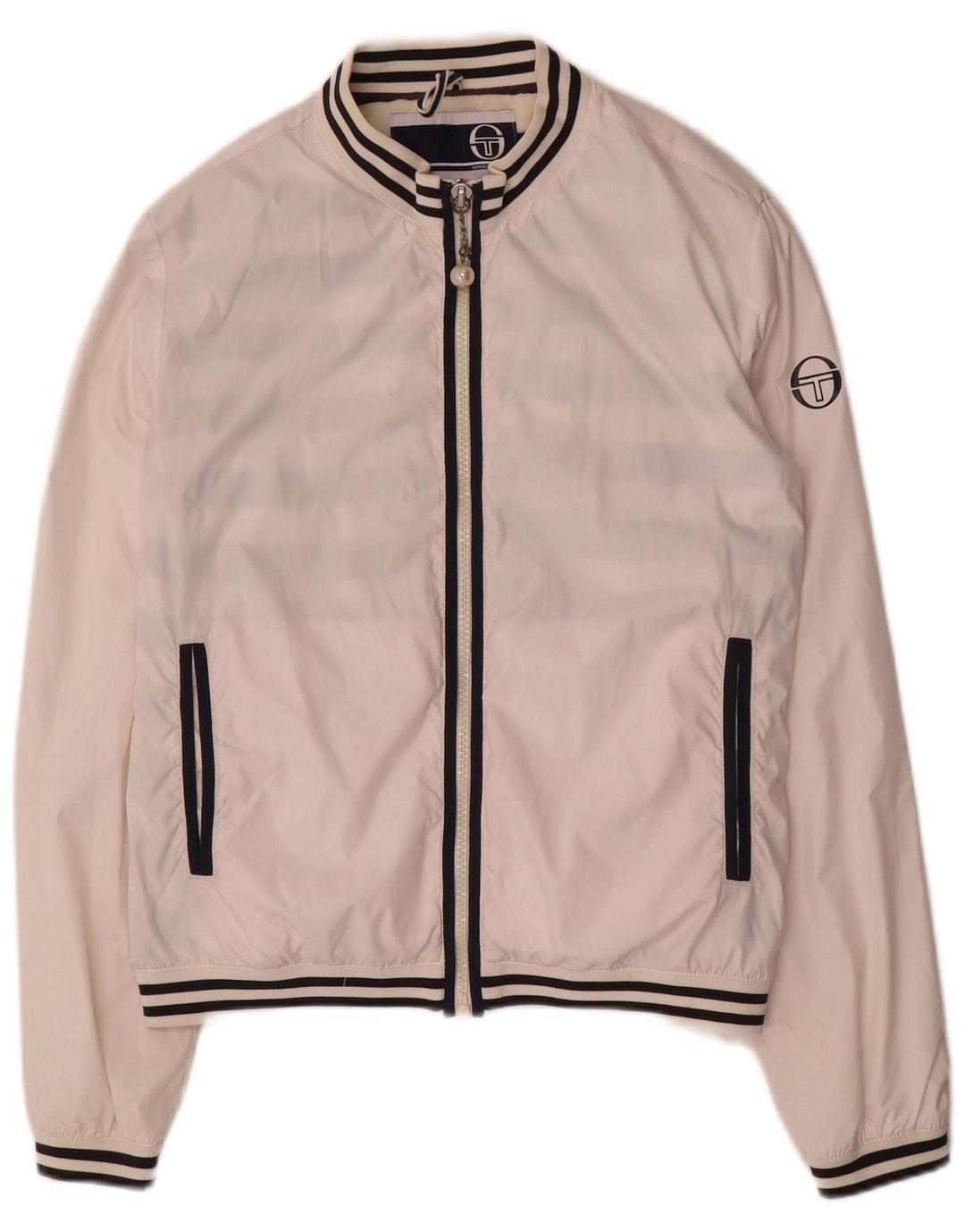 Женский спортивный костюм Sergio Tacchini, верхняя куртка США 12, большая белая полоска