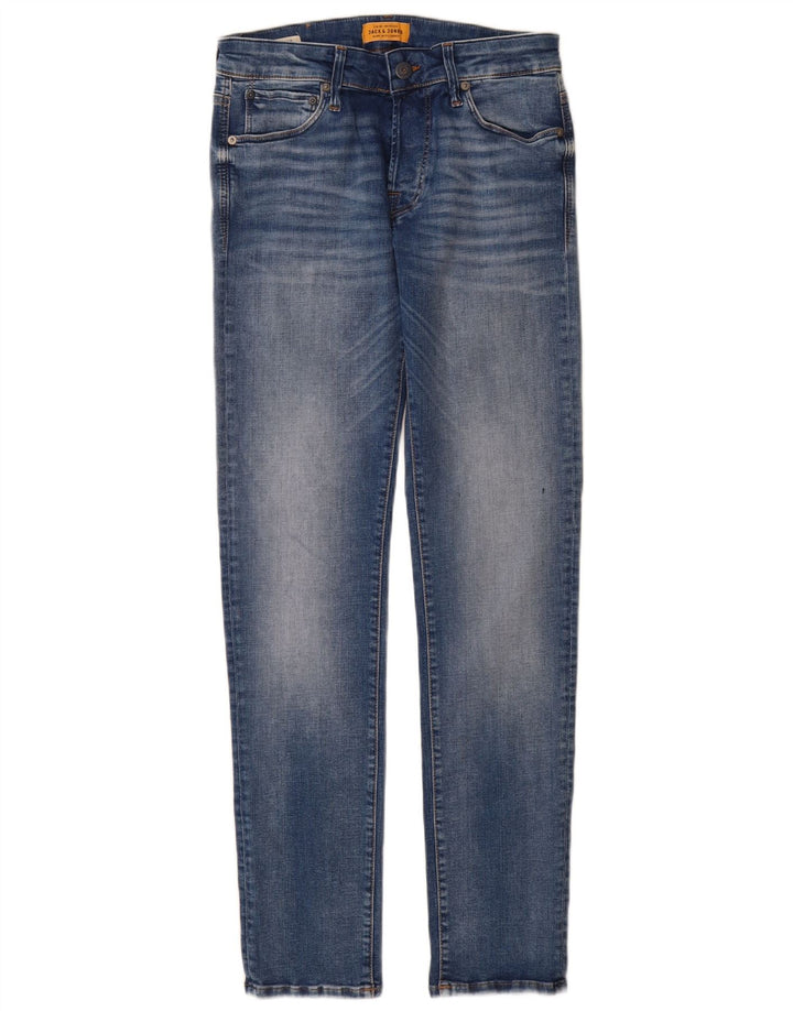 Мужские узкие джинсы Jack & Jones W28 L32 синие, хлопок