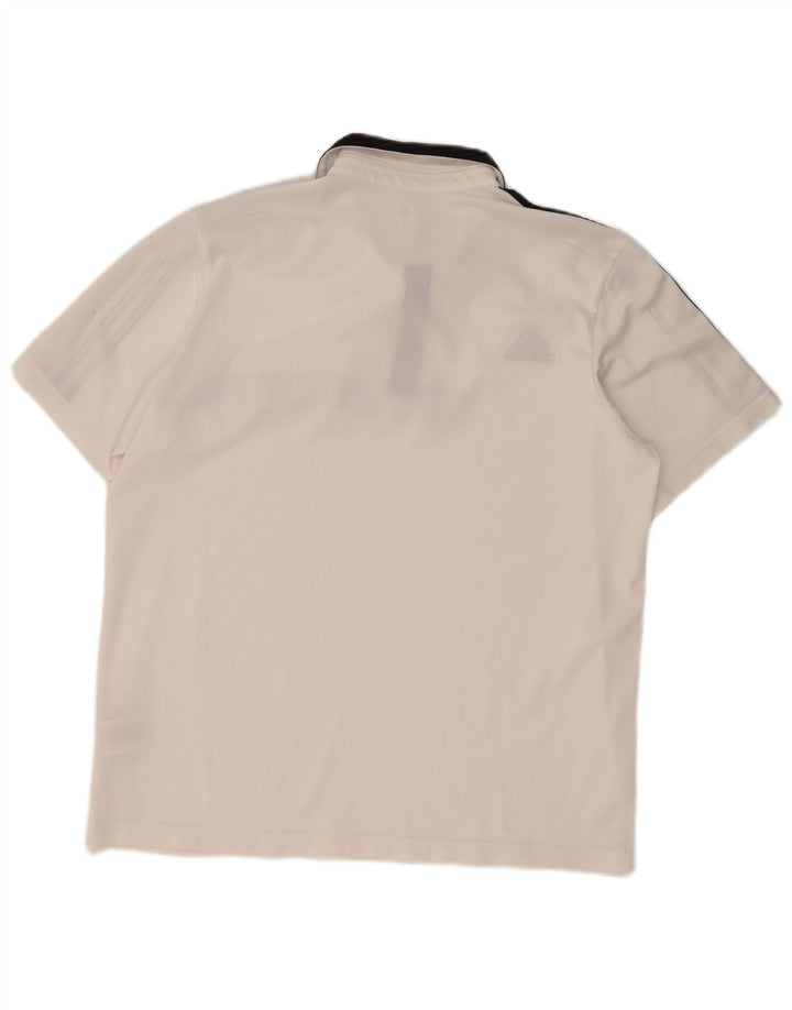 Мужская рубашка-поло ADIDAS Climalite XL, полиэстер белого цвета с цветными блоками