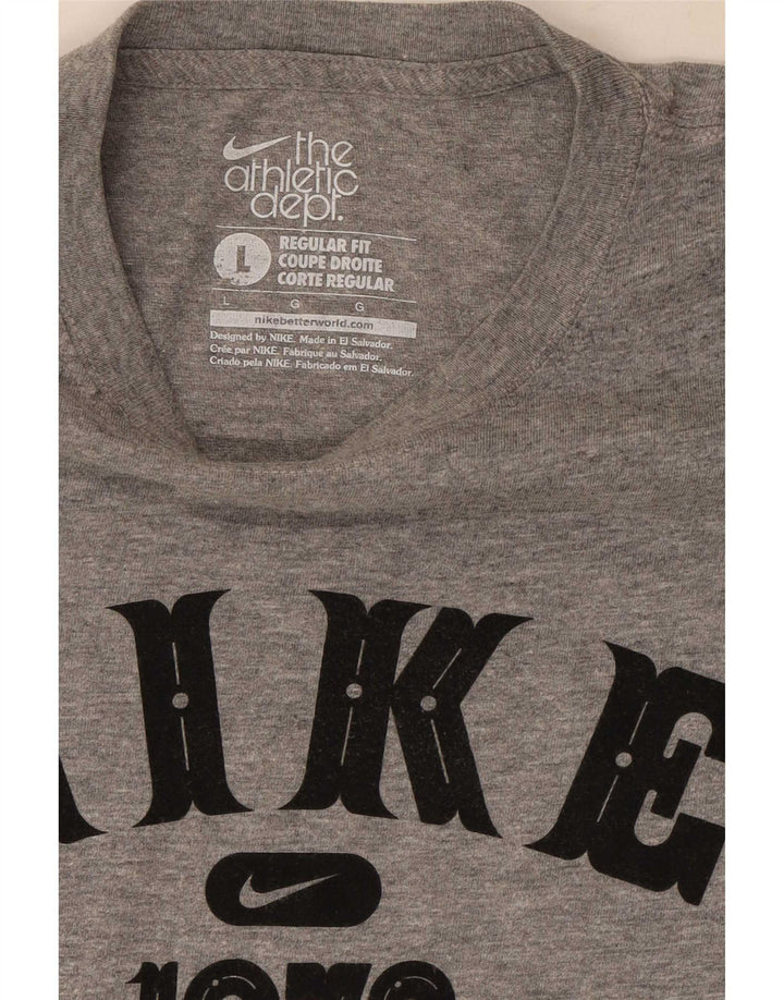 Мужская футболка с графическим рисунком стандартного кроя Nike, большая серая в крапинку