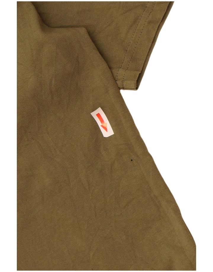 Мужская футболка с рисунком Carhartt, средний цвет, хаки, хлопок